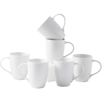 Embossed Geometric Diamond New Bone China Mugs