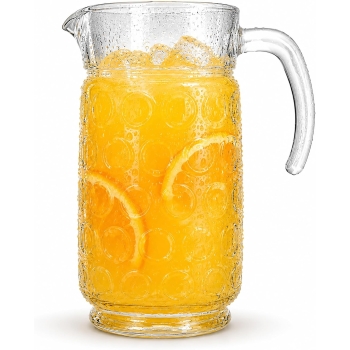  Chunky Glass Jug with Circle Design 1.65L