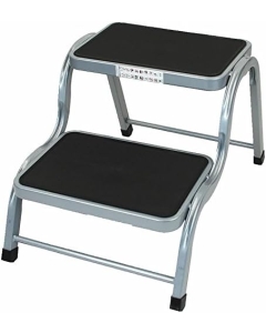 2 Step Stool Metal Anti Slip Rubber Mat