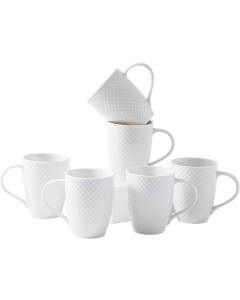 Embossed Geometric Diamond New Bone China Mugs