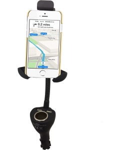Upgraded 3-in-1 Cigarette Lighter Car Phone Holder Charger Mount