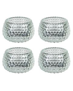 Chunky Clear Glass Bubble Dots Tealight Candle Holder