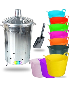 Metal Incinerator + Ash Shovel + 42 Litre Flexi Tub