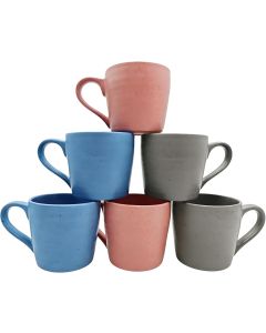 Ribbed Speckled Stoneware Mugs