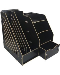 Black Wood Grain Desktop Set - Quick & Easy DIY Assembly