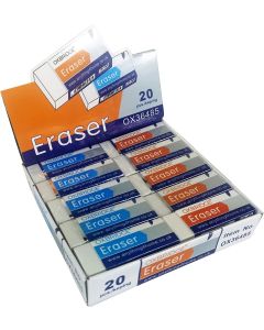 Oxbridge Large White Plastic Rubber Erasers