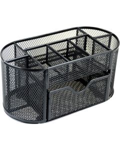 Oxbridge Multi-Functional Black Metal Mesh Desk Tidy Organiser