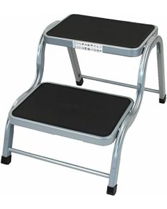 2 Step Stool Metal Anti Slip Rubber Mat