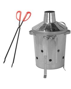 Galvanised Incinerator with Safety Fire Pit Tongs