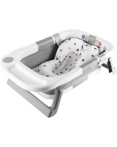 Foldable & Collapsible Baby Bath Tub with Support Cushion