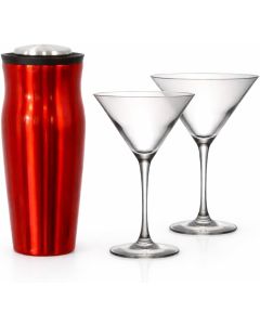 Crystal Martini Glasses 300ml & 650ml Cocktail Shaker Set