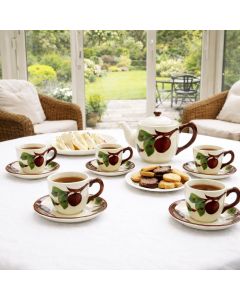Franciscan Apple Hand Painted Vintage Style Porcelain Coffee Cup Set