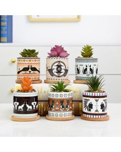 Decorative Mixed Pattern Ceramic Plant Pots