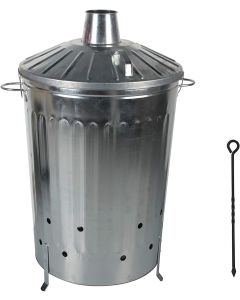Incinerator Fire Burning Bin With Lid + Free Ash Poker