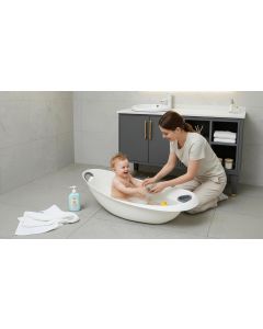Newborn Baby Bath Tub with Detachable Anti Slip Support and Draining Soap Tray