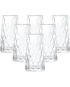 Lucente Vintage Tall Water Drinking Glasses 410ml