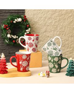 Christmas Reindeer Stoneware Mug Set