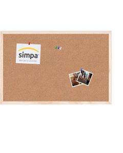 Cork Faced Notice Board with Wood Frame and Push Pins