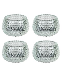 Chunky Clear Glass Bubble Dots Tealight Candle Holder