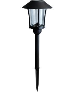Cole & Bright Solar Powered Graphite Coloured Glass & Aluminium Post Light