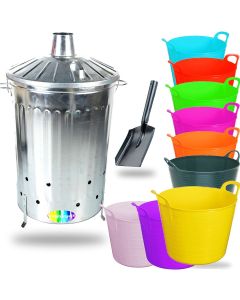 Metal Incinerator + Ash Shovel + 42 Litre Flexi Tub