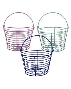 Country Farm Metal Wire Egg Holder Stand Basket with Handle