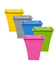 Metallic Finish Large Square Plastic Garden Planter