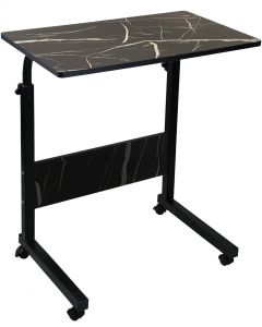 Height Adjustable Mobile Table Workstation with Metal Frame & Rolling Castors