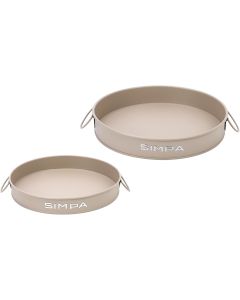 simpa Round 2PC Metal Colour Serving Trays Set with Handles