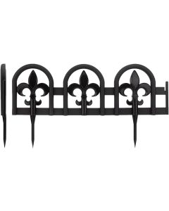 simpa 27PC Black Plastic Fleur-De-Lis Garden Lawn Decorative Edging Border