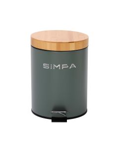 simpa Slim Soft-Closing Pedal Dustbin with Bamboo Lid