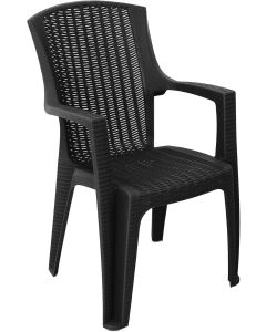 Stackable High Back Plastic Rattan Effect Garden Chairs