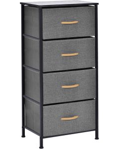 Chest of Drawers - Single Fabric Storage Tower with 4 Drawers