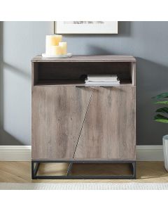 Contemporary Asymmetrical Angled Door Accent Cabinet 