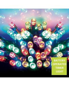 Multi-Action Waterproof Batteries Operated Timer LED String Fairy Light