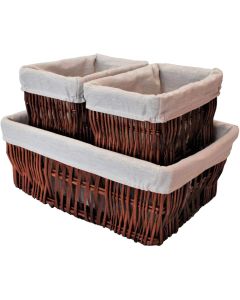 Natural Woven Wicker Storage Basket Set