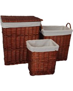 Natural Woven Basket Set: Laundry, Storage & Waste Paper Basket Set 