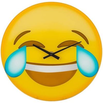 Moji Glass Clock Tears Large