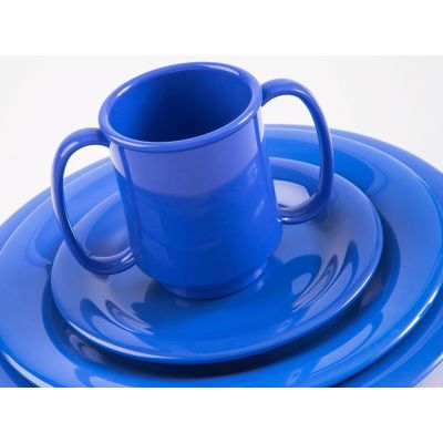 Blue Plastic Camping Reusable Plate & Cup Sets