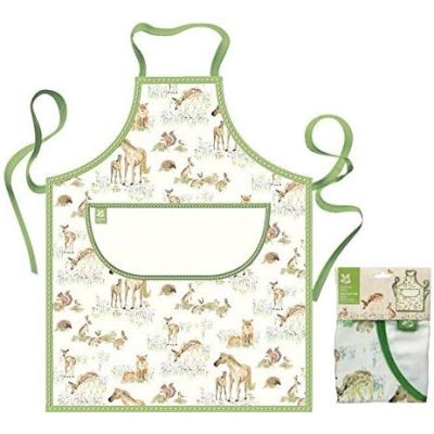 National Trust New Forest Toile Kitchen Cooking Apron with Green Trim