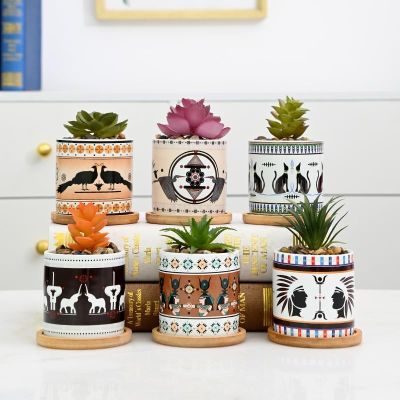 Decorative Mixed Pattern Ceramic Plant Pots