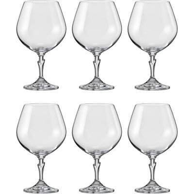 Fine Blown Bohemia Crystal Brandy Cognac Glasses