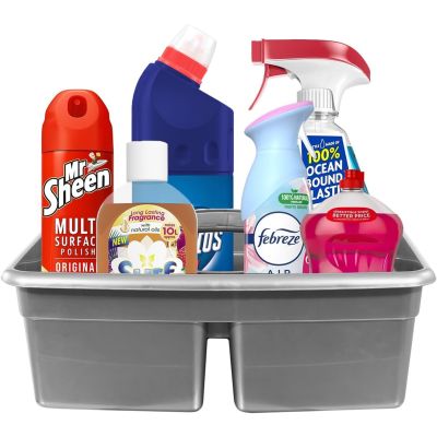 Silver Caddy Basket Tray with Handle