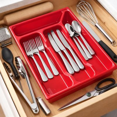 Cutlery Tray 4 Compartment Flatware Organiser Drawer Insert