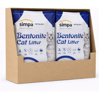 Petology 14 KG Bentonite Cat Litter Fast Clumping & Odour Control Hold Upto 49L Liquid