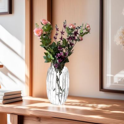 Tabletop Centrepiece Vintage Clear Glass Floral Arrangement Vase