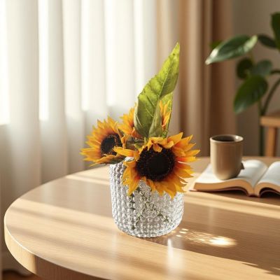 Tabletop Centrepiece Clear Bubble Glass Modern Vase