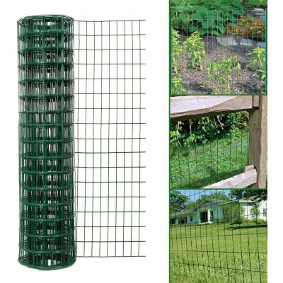 Green PVC Coated Galvanised Steel Wire Garden Fencing Roll