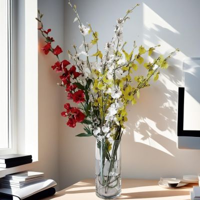 Tabletop Centrepiece Clear Glass Cylinder Vase