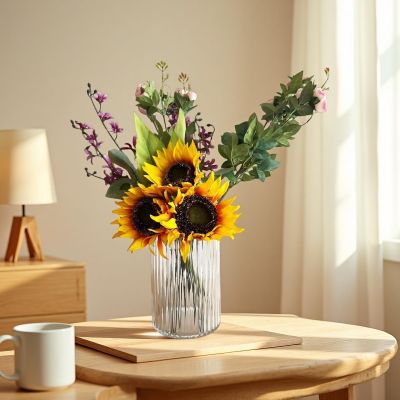 Tabletop Centrepiece Clear Floral Arrangement Glass Vase